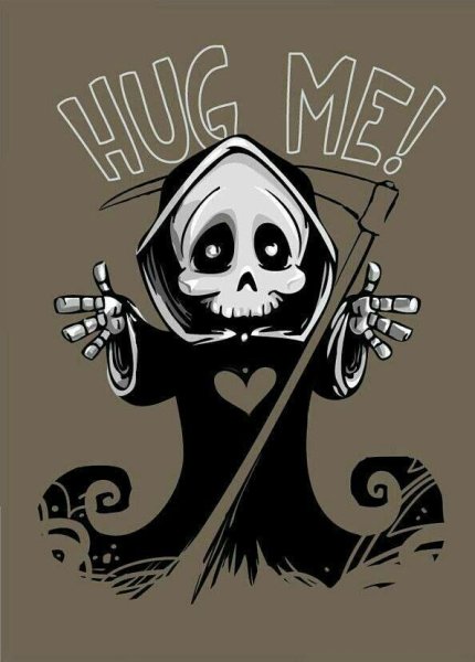 Карикатура смерть с косой