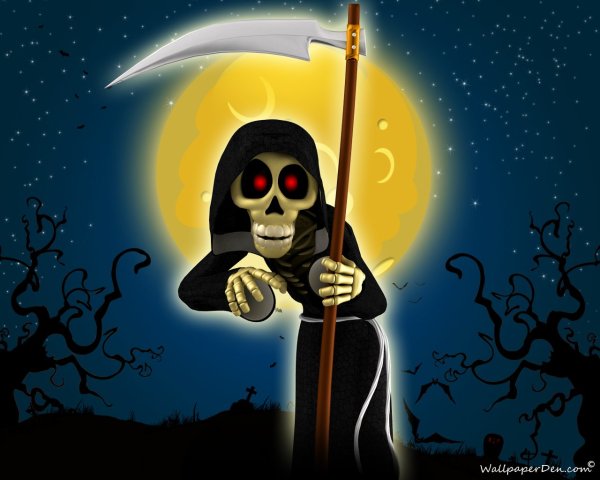 Карикатура смерть с косой