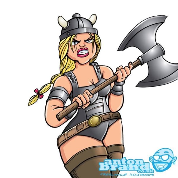 Женщина Викинг мультяшная