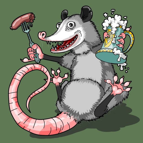 Мультяшный смешной опоссум