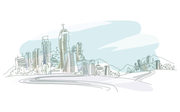 Векторный пейзаж город