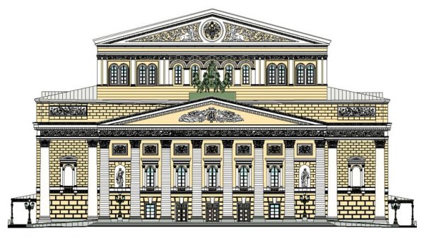 Большой театр Москва фасад чертеж