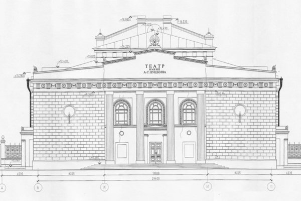 Большой театр Москва фасад чертеж