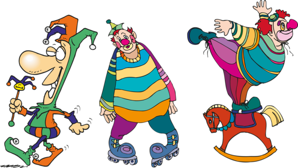 Мультяшный цирковой клоун
