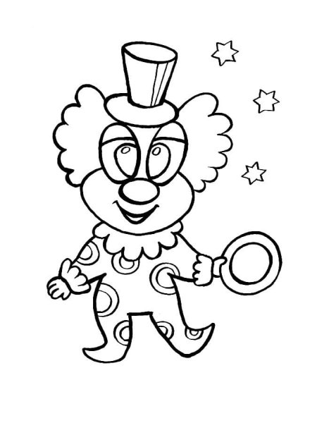 Клоун раскраска