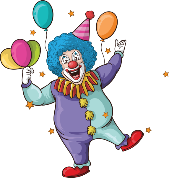 Клоун на прозрачном фоне