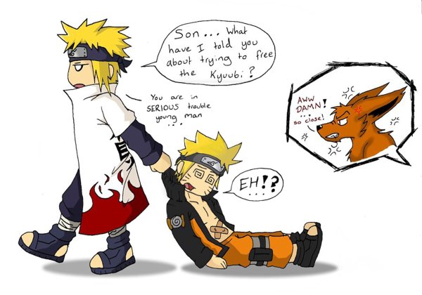 Минато и Наруто смешные