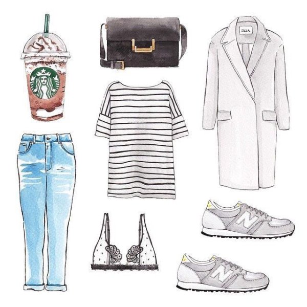 Модный лук нарисовать