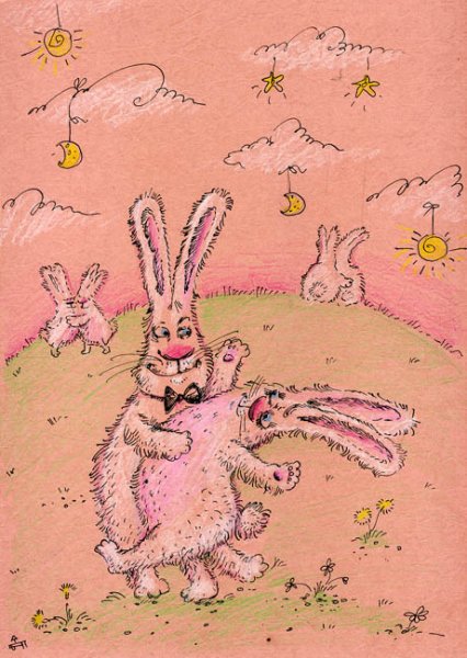 Прикольный заяц рисунок