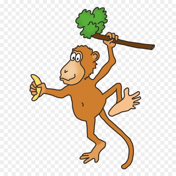Смешная рисованная обезьянка