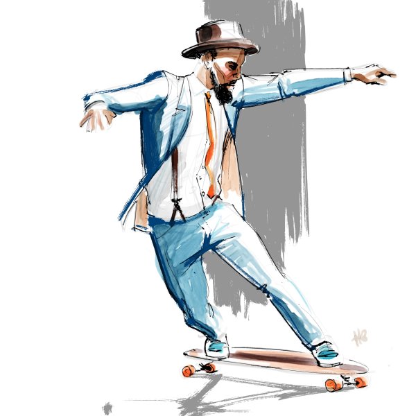 Фэшн иллюстрация мужчина