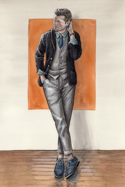 Модная иллюстрация мужчина