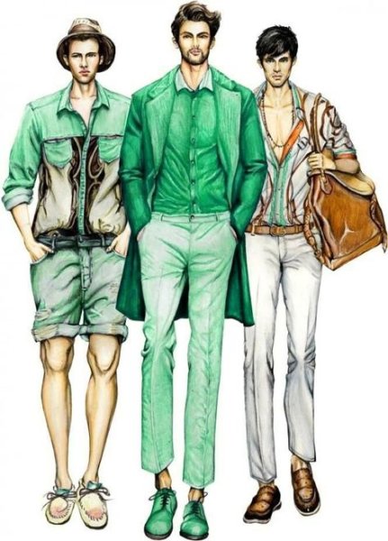 Люди в стильной одежде рисунки