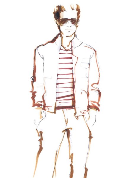 Фэшн иллюстрация юноша