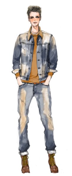 Фэшн иллюстрации мужской одежды