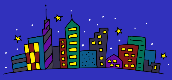 Рисование ночного города