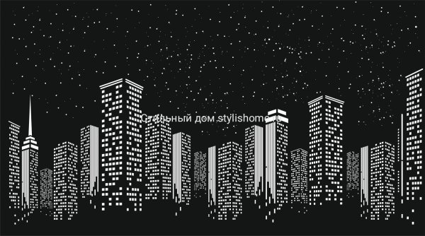 Силуэт ночного города