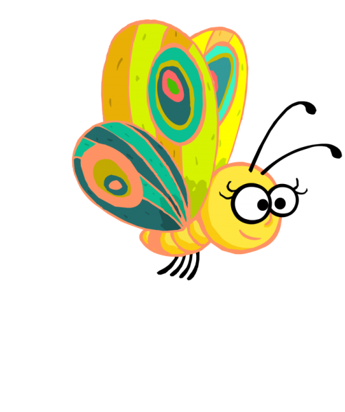 Мультяшные бабочки черно белые