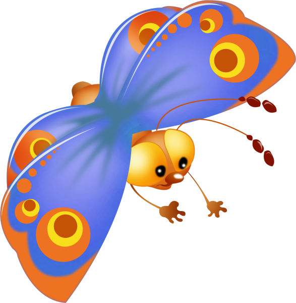 Бабочки мультяшные много