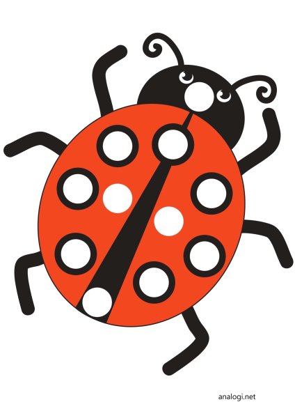 Божья коровка рисунок для детей для раскрашивания