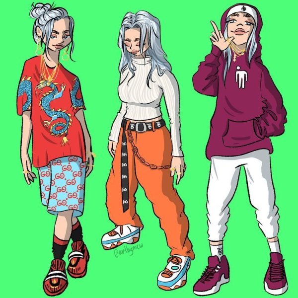 Билли Айлиш стиль рисования