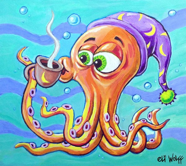 Прикольный осьминог