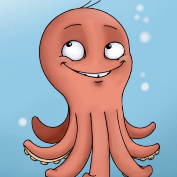 Прикольный осьминог