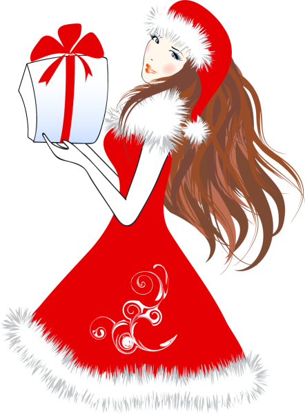 Мультяшная Новогодняя девушка