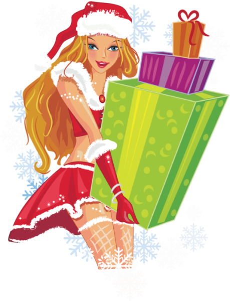 Новогодние Рисованные девушки