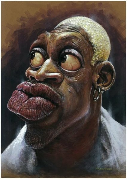 Деннис Родман карикатура