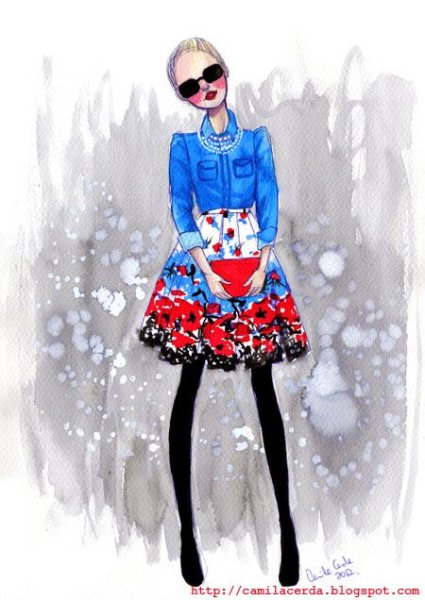 Модная Снегурочка рисунок