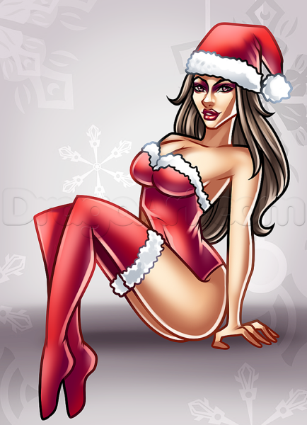 Мультяшные новогодние девушки