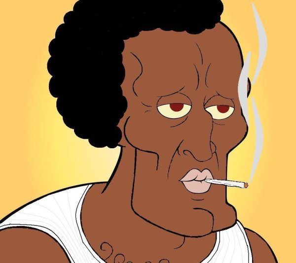 Афроамериканец с сигаретой