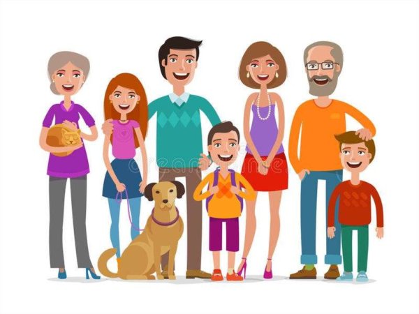 Мультяшная семья 6 человек