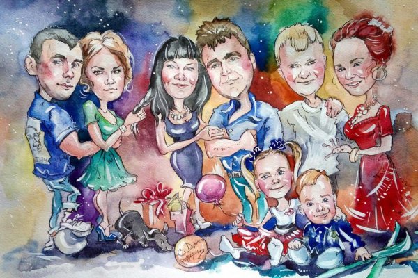 Шарж для большой семьи