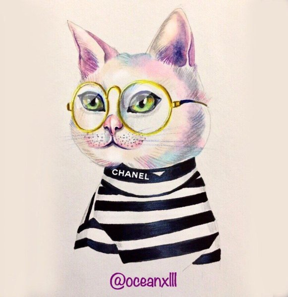 Модные нарисованные котики