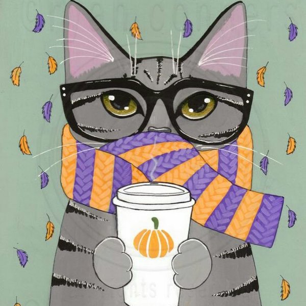 Стильный кот рисунок