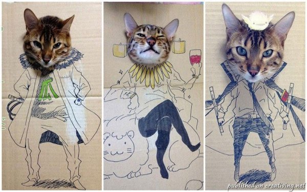 Необычные стили рисования котов