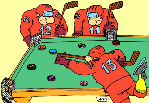 Хоккейный вратарь карикатура