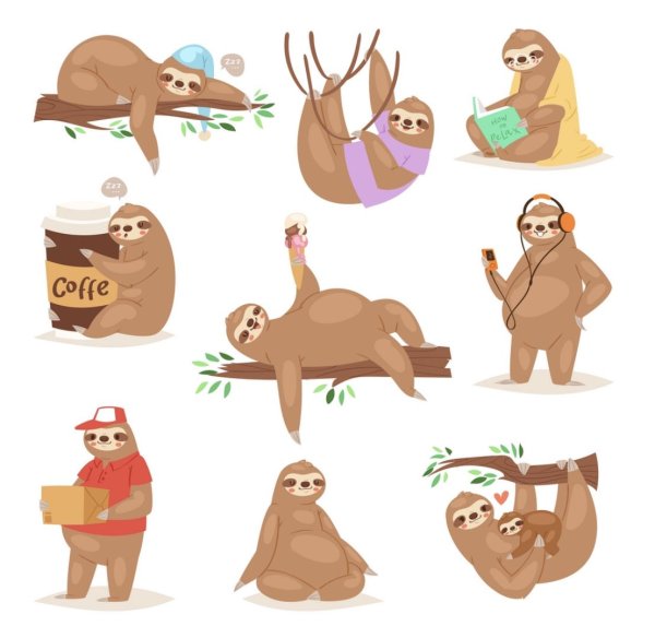 Ленивец вектор