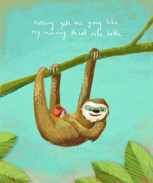 Ленивец нарисованный смешной