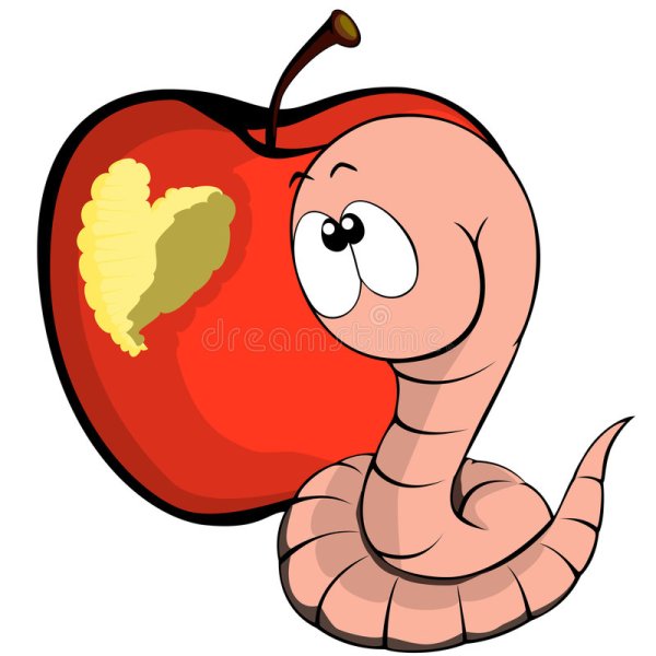 Яблоко с червяком