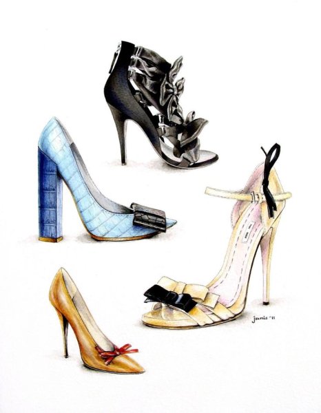 Иллюстрации стильные туфли
