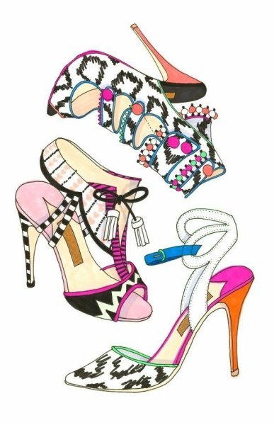 Иллюстрации стильные туфли