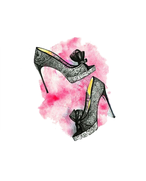 Туфли акварель