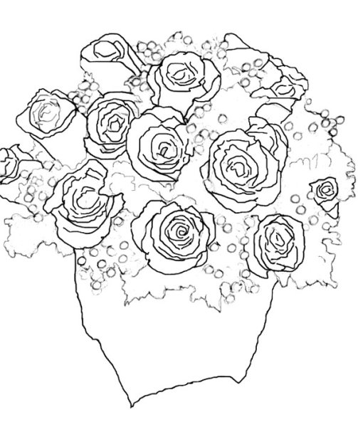 Нарисовать букет роз