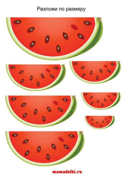 Предметы по величине