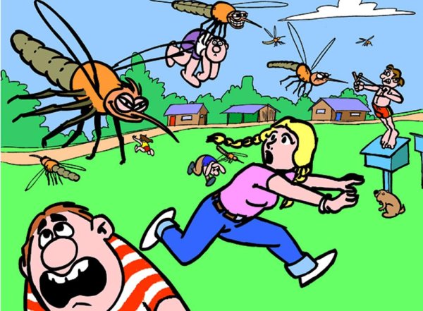 Борьба с комарами карикатура