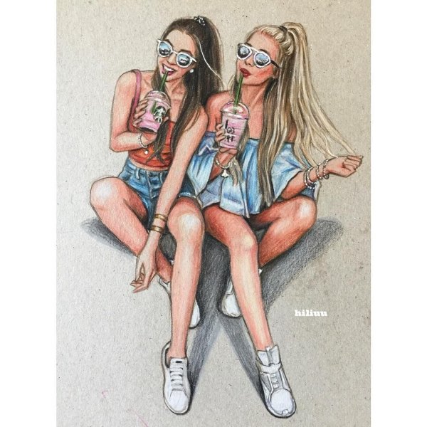 Подруги рисунок