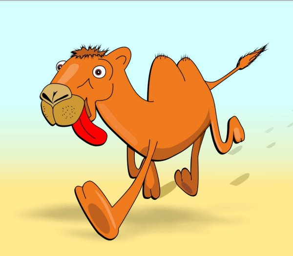 Смешной мультяшный верблюд